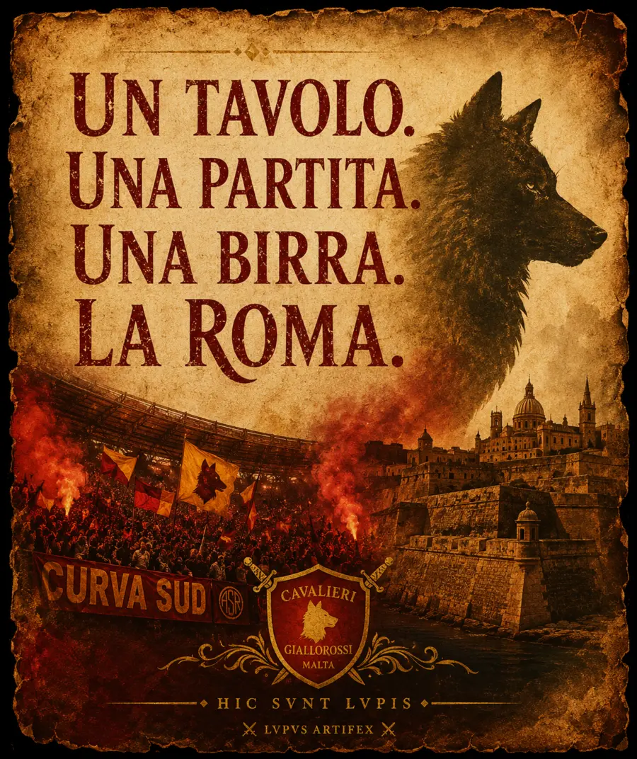 Manifesto pre partita Cavalieri Giallorossi Malta